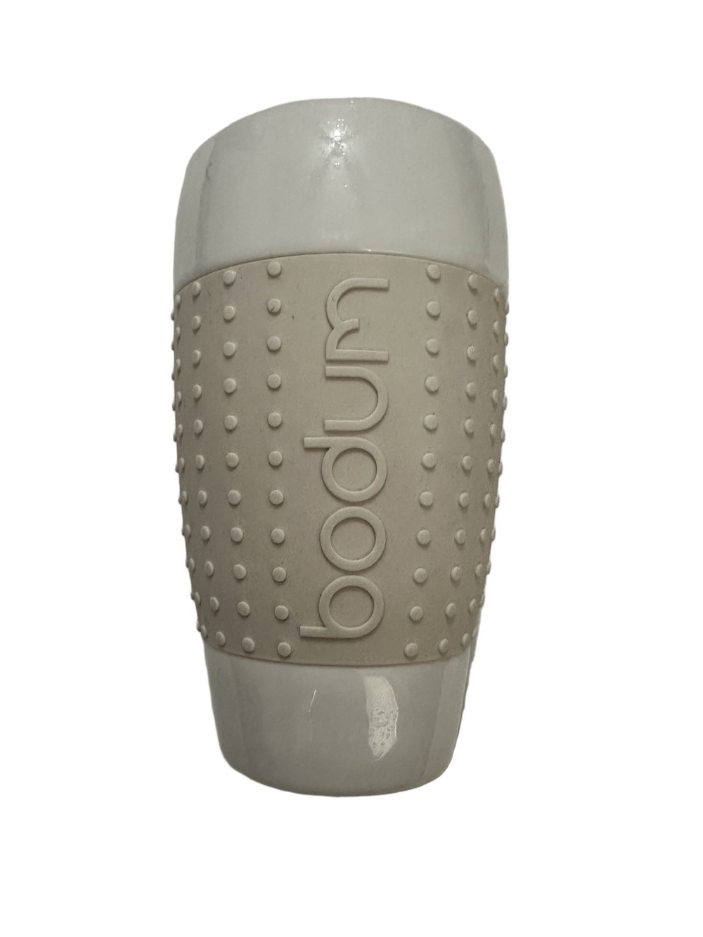 Bodum Pavina Beige Grip Porcelain Travel Tumbler Mugs Textured Grip 0.5L 2pcs